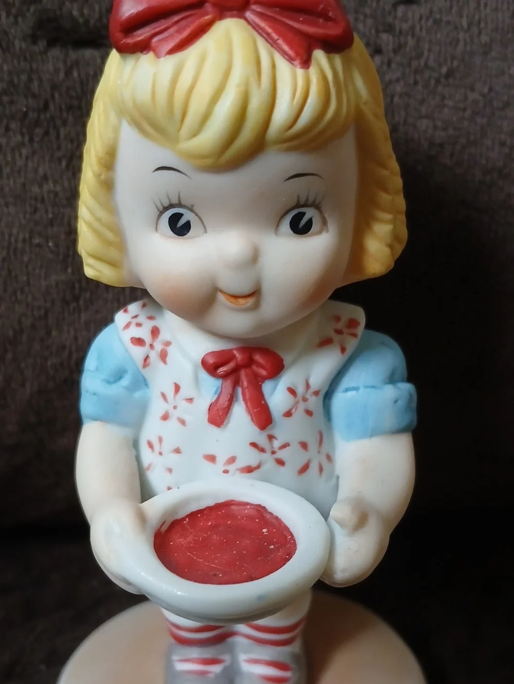 Vintage Campbell's Soup Kid Figurine Girl With Tomato Soup Porcelain 4